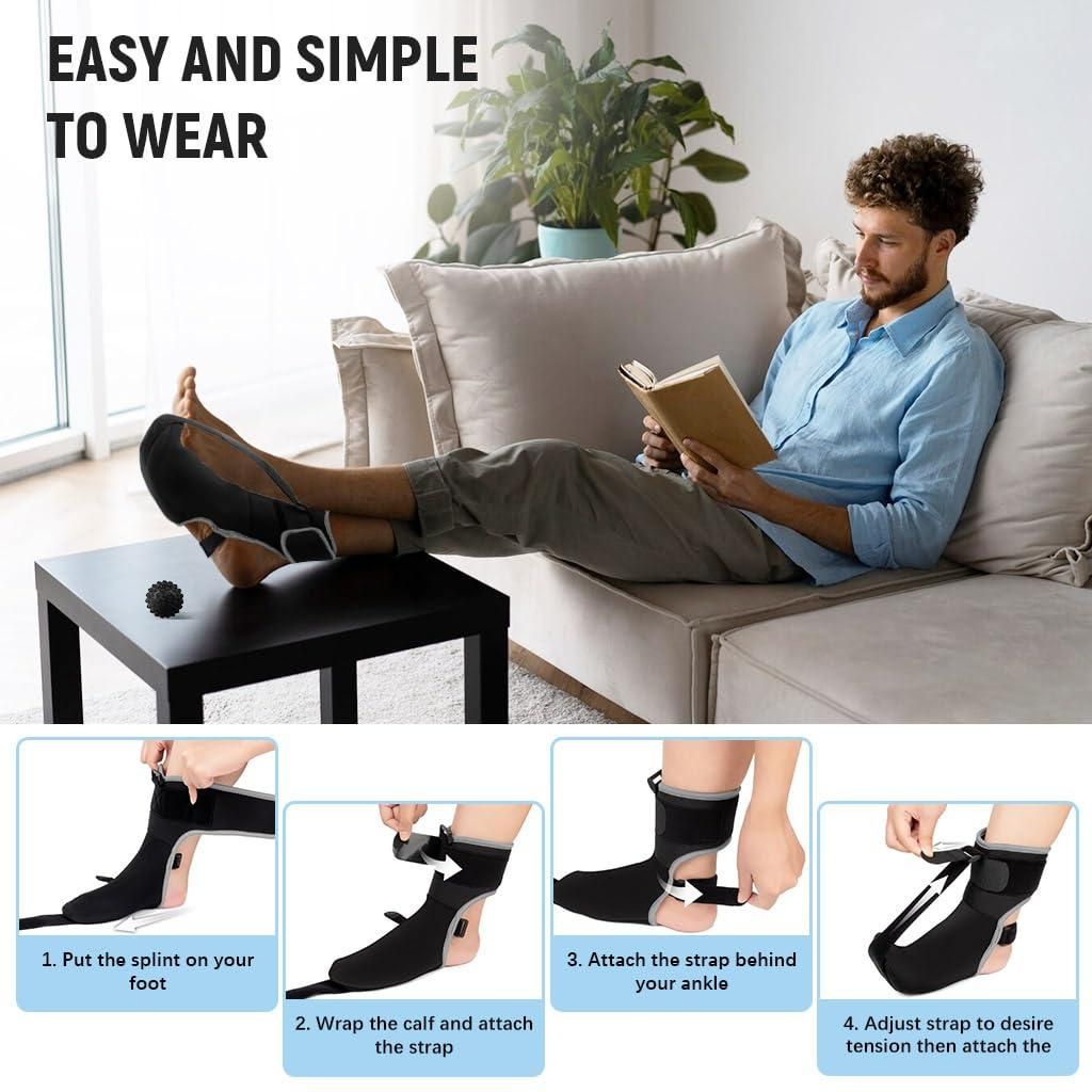 Plantar Fasciitis Night Splint Socks|Heel Pain Relief Plantar Fasciitis|Soft Plantar Fascia Brace For Sleeping And Achilles Tendonitis Relief For Men & Women